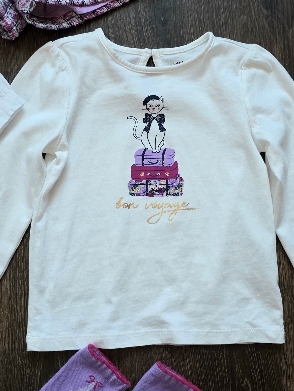Janie & Jack lilac boucle Paris 6-pc outfit set - Picture 13 of 16